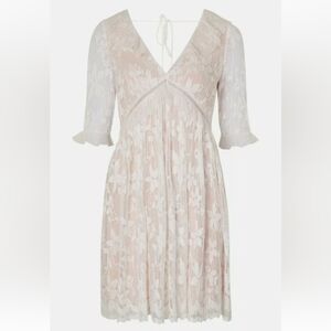 Topshop Blush and White Lace Dress
